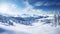 Alpine winter landscape. beautiful soft light snow covered Mountains. Beautiful view of a mountain range with snowy slopes.