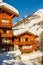 Alpine winter mountain landscape. French Alps with snow.