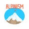 Alpinism badge, peak mountain label