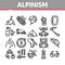 Alpinism Collection Elements Vector Icons Set