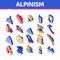 Alpinism Isometric Icons Set Vector