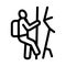 Alpinist climbing icon vector outline illustration