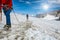 Alpinist on the Mount Blanc glacier