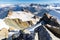 Alpinist mountaineer feet mountain summit landscape Mont Blanc