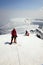 Alpinist on the top of Ostriy Tolbachik volcano.