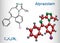 Alprazolam, molecule. It is benzodiazepine, short-acting tranquilizer with anxiolytic, sedative-hypnotic, anticonvulsant