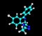 Alprazolam molecule isolated on black