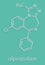 Alprazolam sedative and hypnotic drug benzodiazepine class molecule. Skeletal formula.