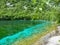 Alps Adria - Scenic view of turquoise colored Lake Cornino near Udine in Friuli-Venezia Giulia, Italy, Europe