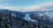 Alps cold mountain snow tourism sport eco travel mountains landscape drone aerial flight over French alps mountain range