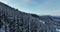 Alps cold mountain snow tourism sport eco travel mountains landscape drone aerial flight over French alps mountain range