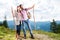 Alps - Couple hiking in the Bavarian mountains