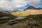 Alps landscape Gavia pass near Valfurva in Stelvio National park, Valtellina, Italy