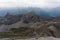 The Alps. Landscapes. pointed spiky rock peaks