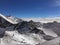 Alps mountain landscape. Beautiful winter Tyrol in the Stubaier Gletscher, Austria