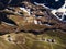 Alps mountain Santa Maddalena village with Dolomites in background, Trentino Alto Adige region, Funes valley, Italy.