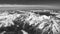 Alps mountainrange from above, black and white