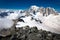 Alps mountains ridge summits glacier landscape, Mont Blanc massif