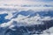 Alps, panoramic view of winter mountains