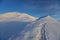 Alps snow ridge of Montblanc