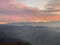 Alps summits at sutset in winter seen from Uetliberg Zurich Switzerland