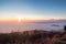 Alps at sunset with Monte Rosa from Campo dei Fiori, Varese, Italy