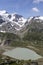 Alps in Switzerland with Glacier lake near Susten