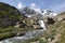 Alps in Switzerland with Glacier lake near Susten