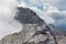 Alps - Watzmann peak (2713) in the cloud from summit of Hocheck