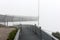 Alpspix Observation Platform in heavy fog. The Bavarian Alps