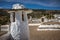 Alpujarra of Granada with the typical chimneys on the roofs of the houses