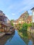 Alsatian houses near a river in Strasbourg