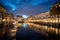 Alster Arcades in the city center of Hamburg at night