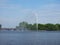 Alsterfontaene (Alster Fountain) at Binnenalster (Inner Alster lake) in Hamburg