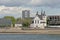 Alt Saint Heribert church, Abtei Deutz and modern officebuilding in Cologne.