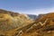 Altai Republic. Top view of the Chulyshman river valley from the Katu-Yaryk pass in autumn