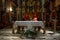 Altar in Bialystok cathedral at Christmas, Poland. Church interior