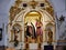 Altar in church in Mijas one of the most beautiful `white` villages of the Southern Spain area called Andalucia.