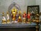 Altar with deities inside Sri Maha Mariamman Temple