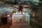 The altar hollowed out in the rock in the Stella Maris Monastery which is located on Mount Carmel in Haifa city in northern Israel
