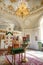 Altar, icons, chandelier in the Church, interior of an Orthodox Church