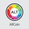 Altcoin Blockchain Cryptocurrency - Vector Web Icon.