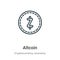 Altcoin outline vector icon. Thin line black altcoin icon, flat vector simple element illustration from editable blockchain