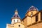 Altea, Spain - March 9 2018: Dome and tower of the Virgin of the Consol church in Altea, Spain