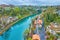 The Altenberg district on the slope of Aare river valley with residential houses and walking promenade, Bern, Switzerland