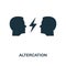 Altercation icon. Monochrome style design from business ethics icon collection. UI and UX. Pixel perfect altercation