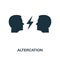 Altercation icon. Monochrome style design from business ethics icon collection. UI and UX. Pixel perfect altercation icon. For web