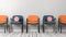 Alternate Color Chairs in a Row, Social Distancing Concept