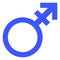 Alternate Gender Symbol Raster Icon Flat Illustration