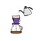 Alternative coffee maker, device for brewing coffee doodle icon